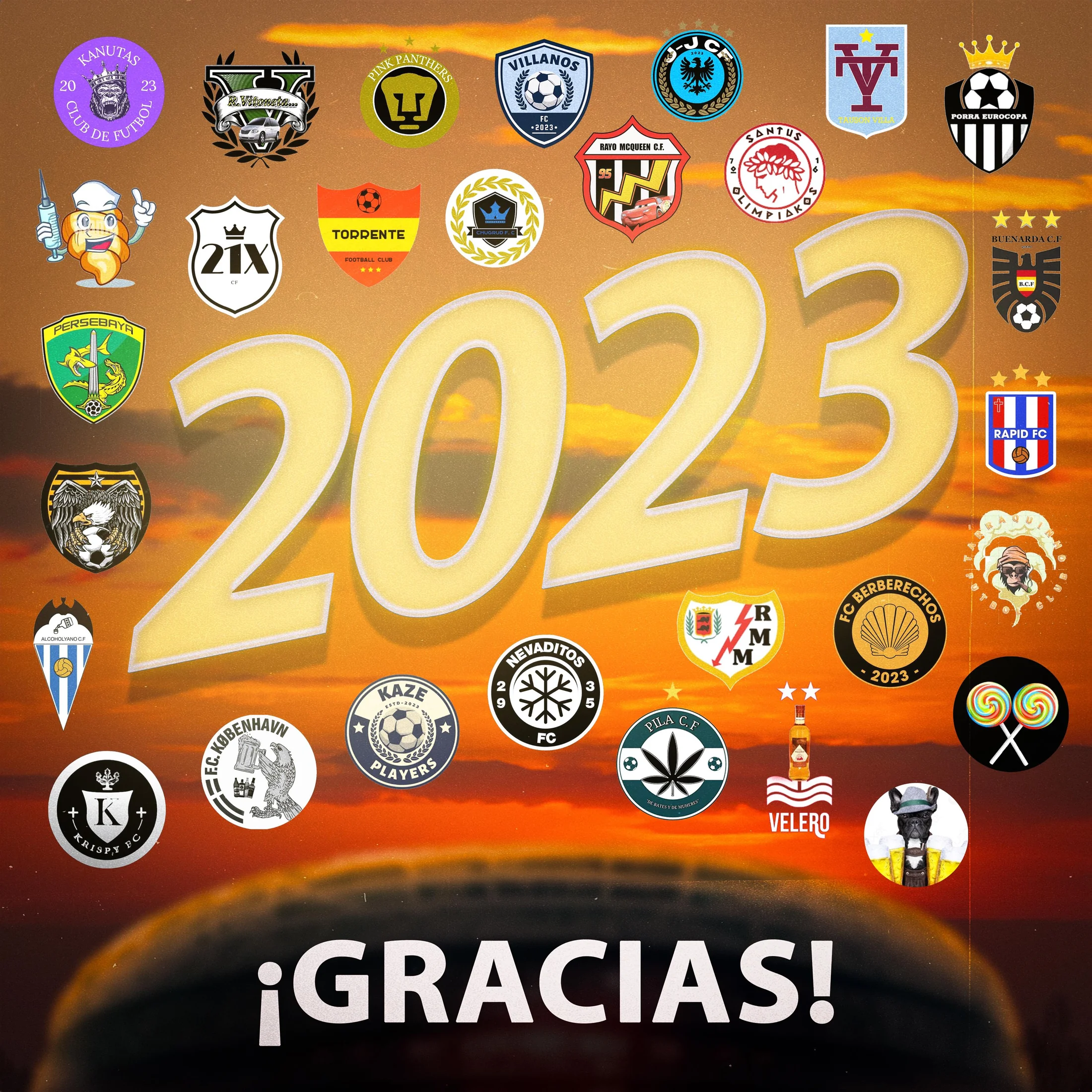 Agradecimiento a todos los equipos que formaron parte de la temporada 2023